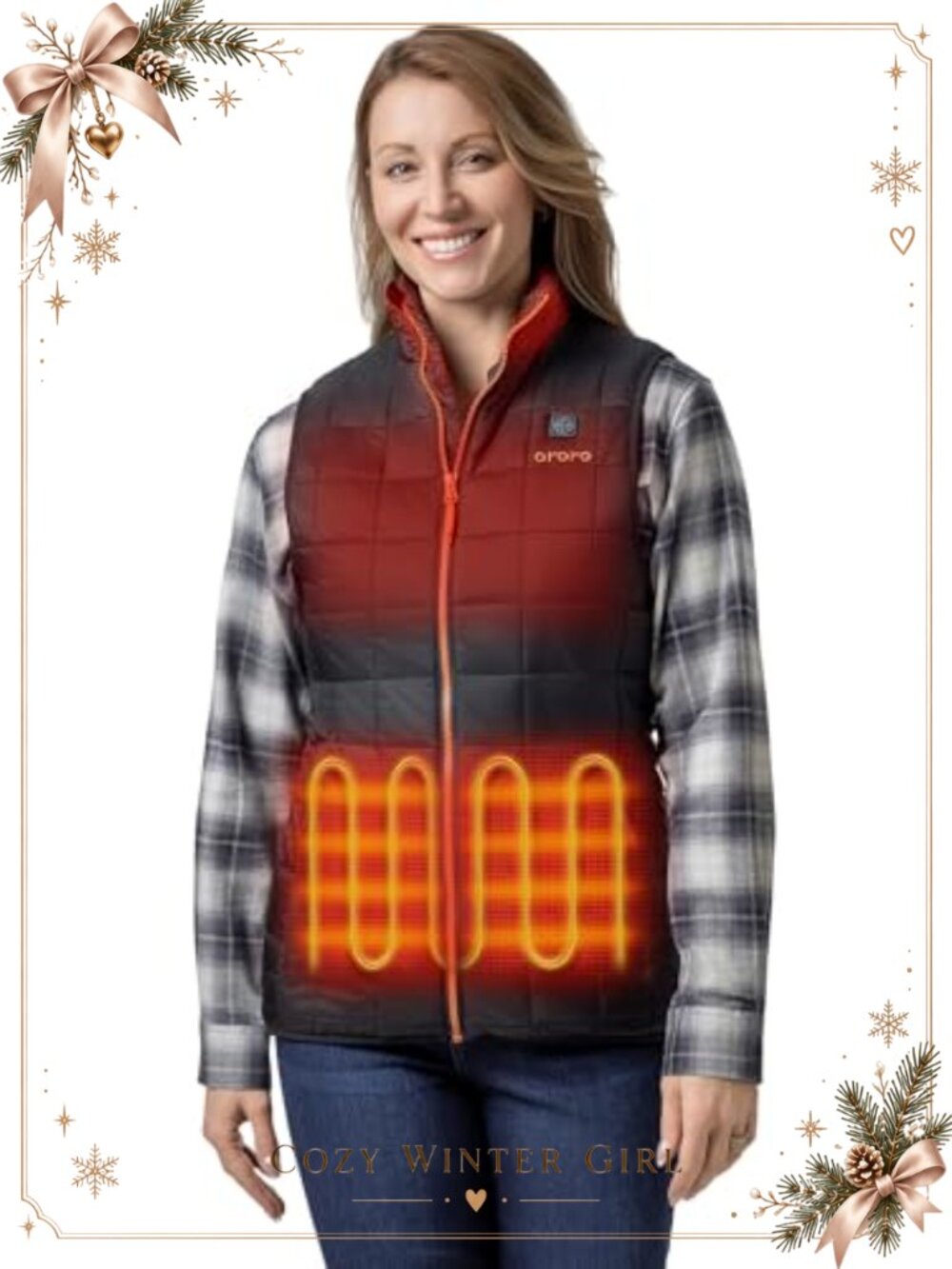 ORORO Women's Lightweight Quilted Heated Vest USB-C Rechargeable Battery